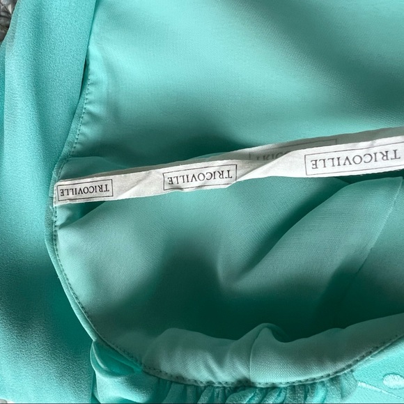 Vintage Tricoville London Blue Midi Dress Size 6 Sleveless Turquoise - Picture 15 of 16